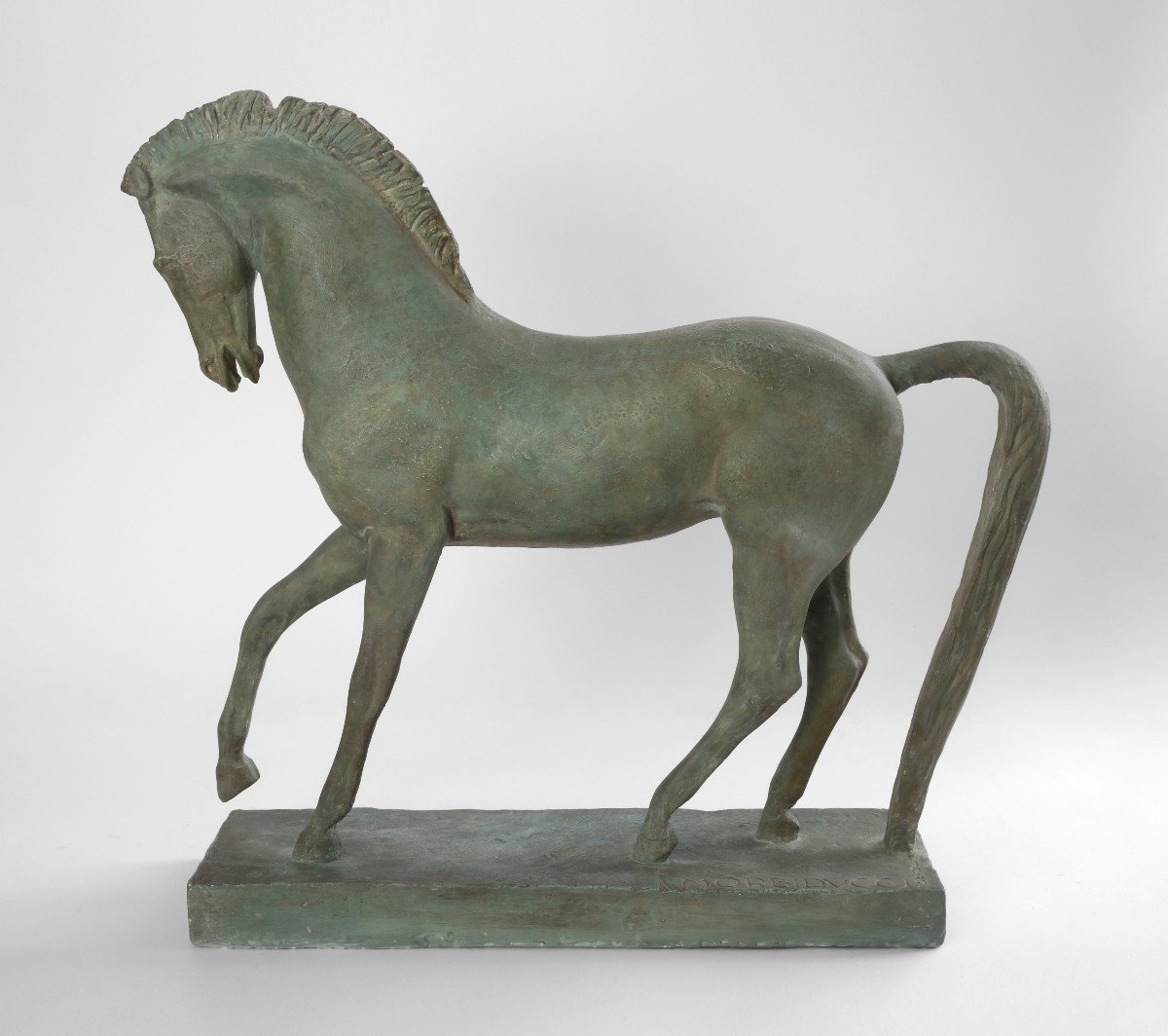 Cavallo, scultura in gesso di P. Morbiducci, Italia inizi XX Secolo 