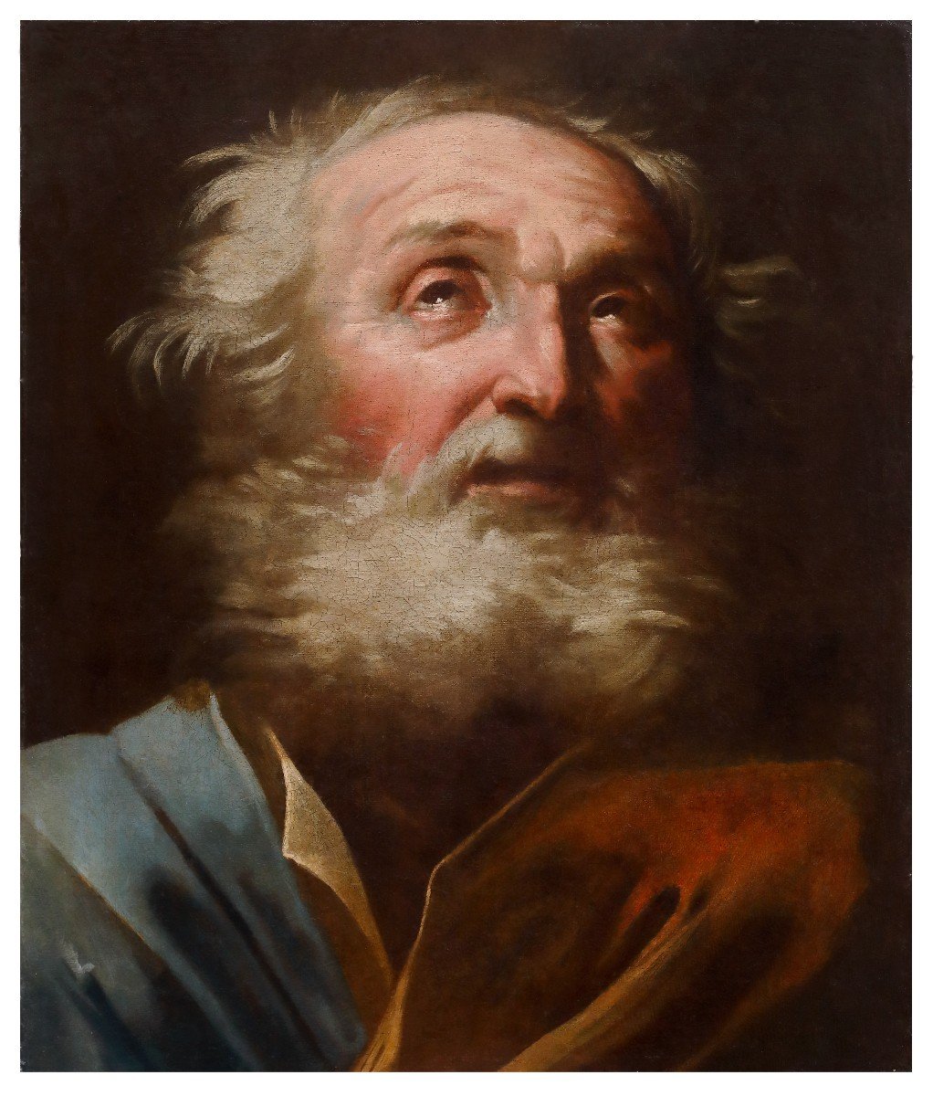 testa di Santo , dipinto Genova Italia  (?) XVII secolo