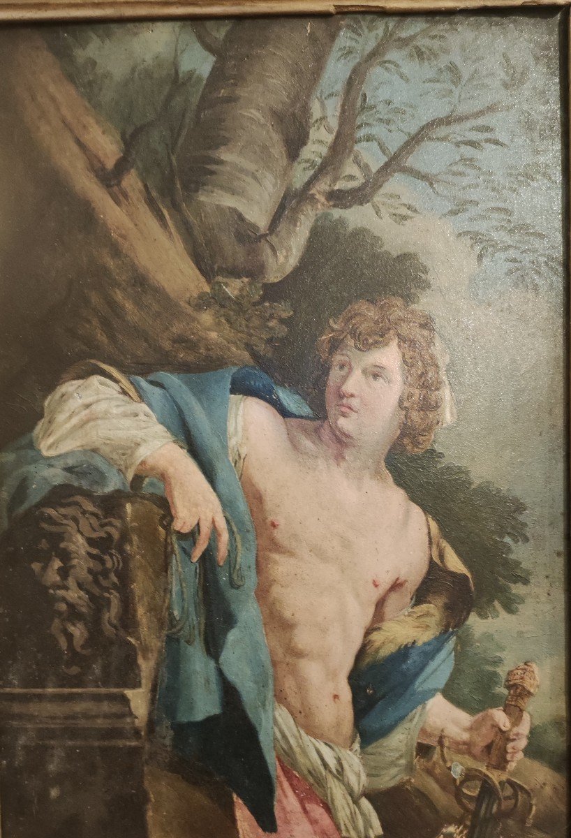 David  Riposo, Dipinto, Fiandre o Francia XVIII Secolo -photo-2