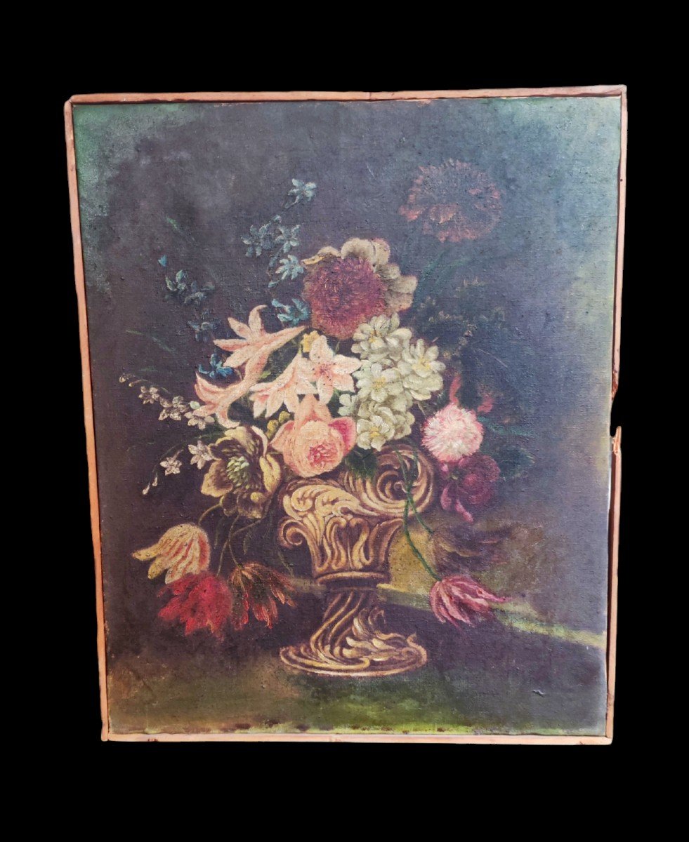 Natura morata con vaso di fiori , dipinto , Italia XVIII Secolo 