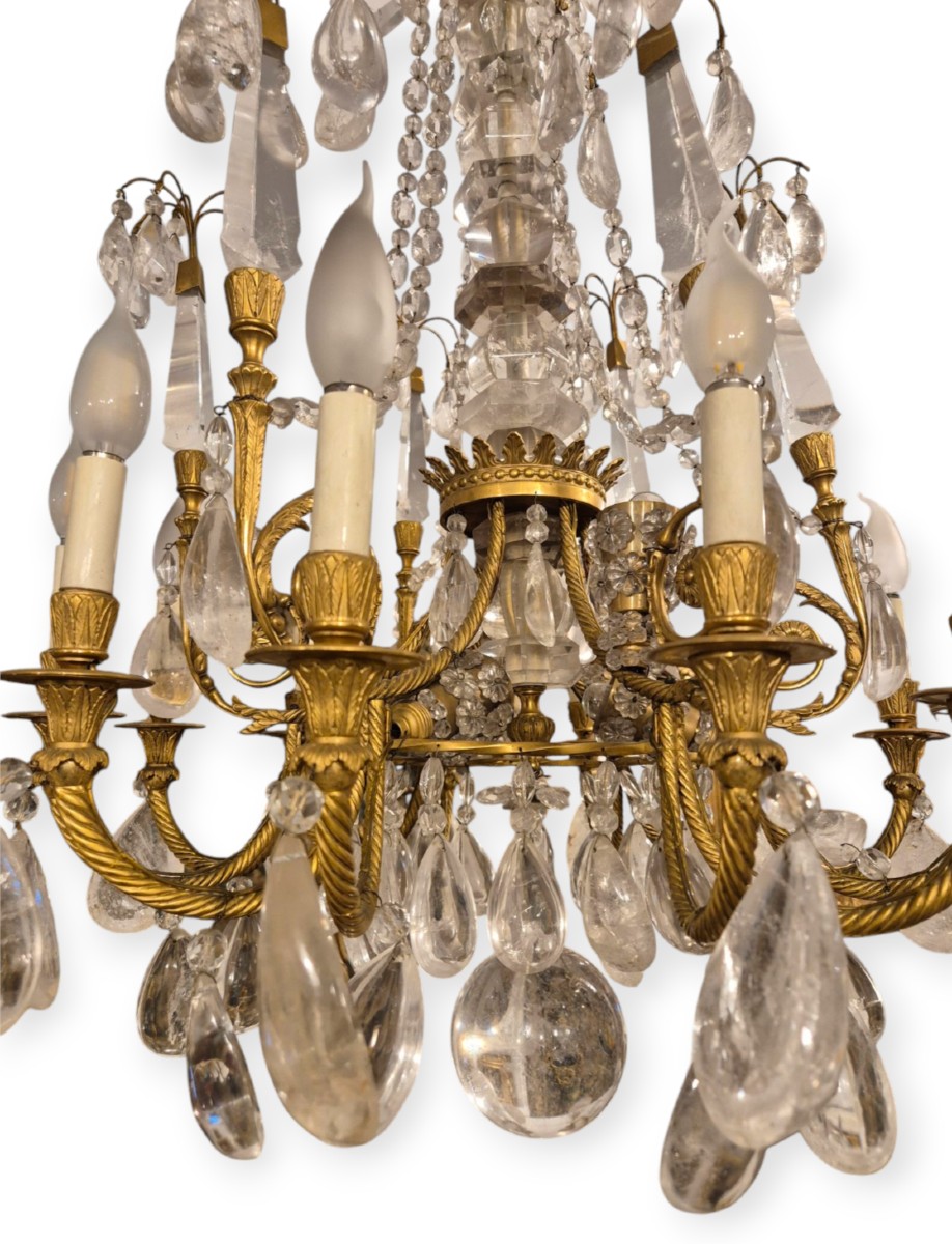 Lampadario, bronzo e cristallo di rocca, Italia fine XIX-inizi XX Secolo-photo-3