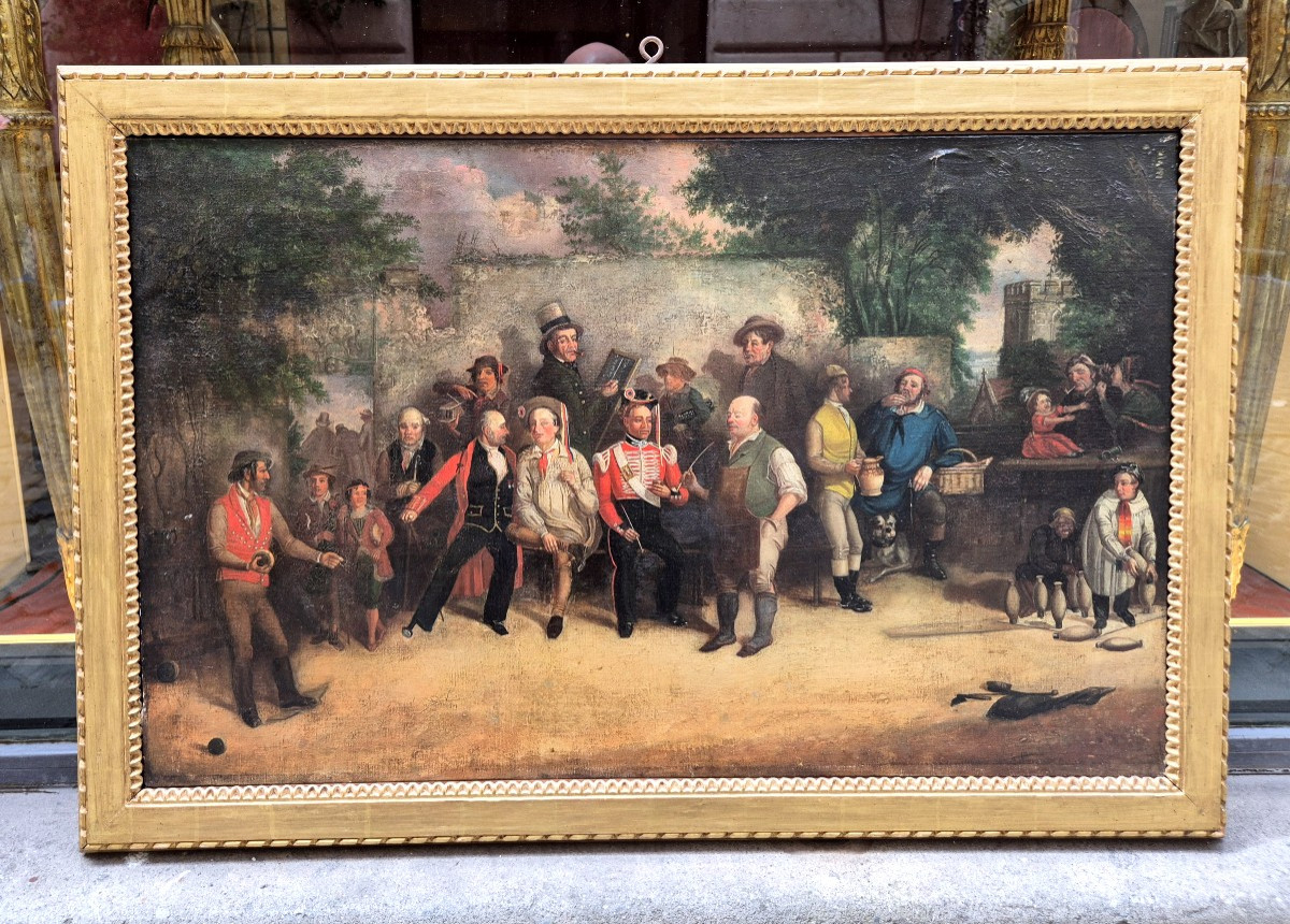Il gioco dei birilli, Dipinto Italia (?) XIX Secolo -photo-2