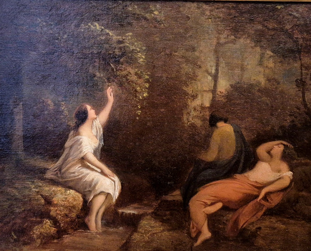 Ninfe nel bosco, dipinto olio su tela , Italia XIX Secolo