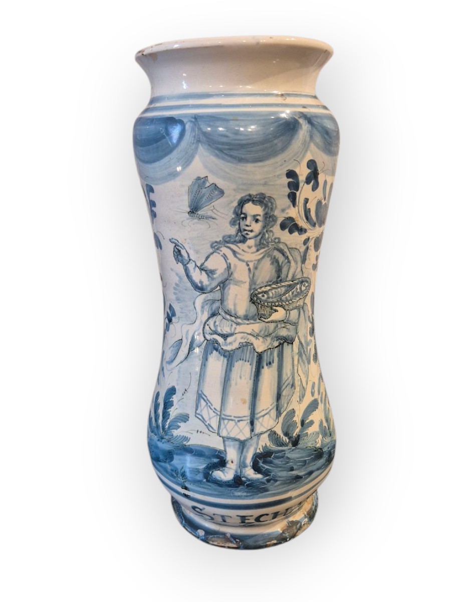 Vaso da Farmacia Albarello. ceramica  Napoli XVIII Secolo 