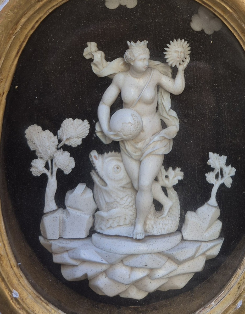 Allegoria, rilievo in avorio, Trapani Sicilia XVIII Secolo Wunderkammer-photo-2