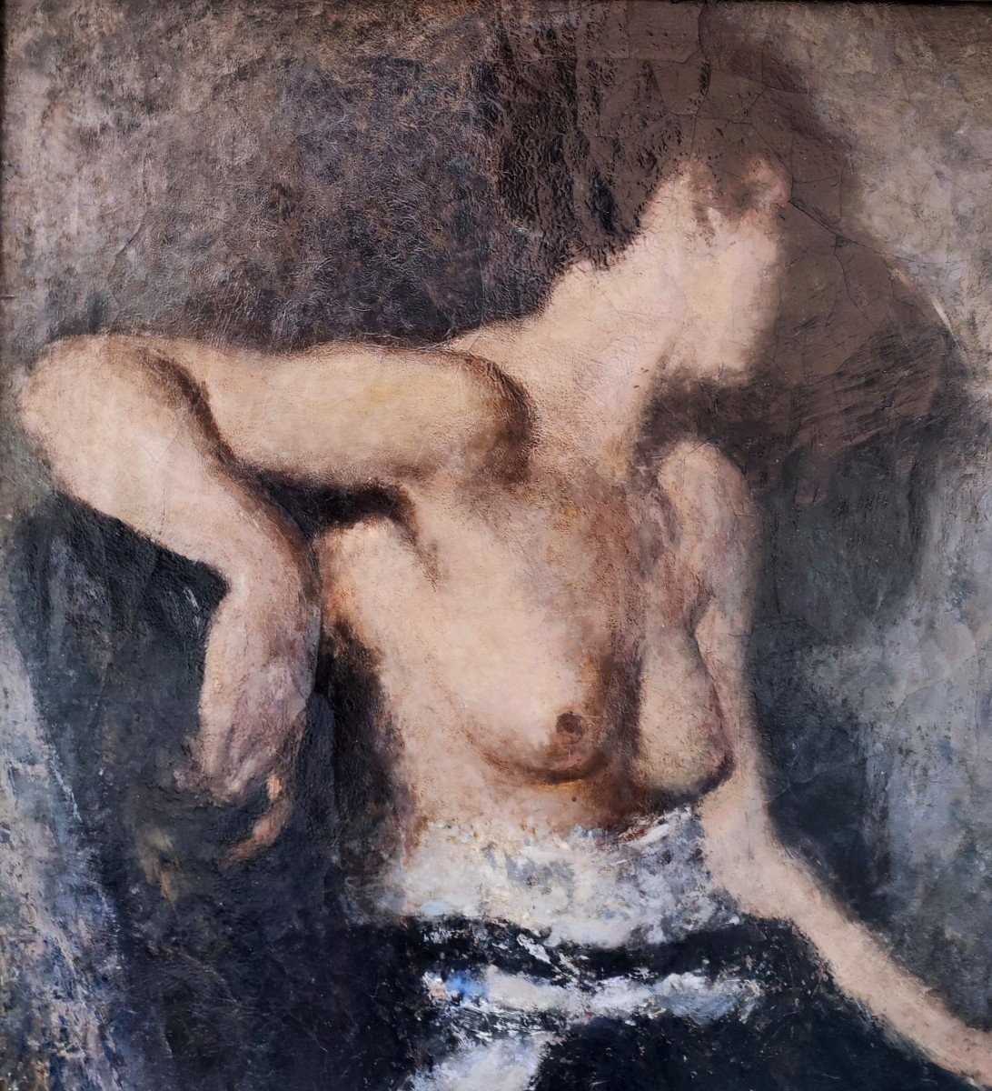 Nudo di donna coi seno scoperto , Dipinto, Ambito romano, fine XIX Secolo -photo-3