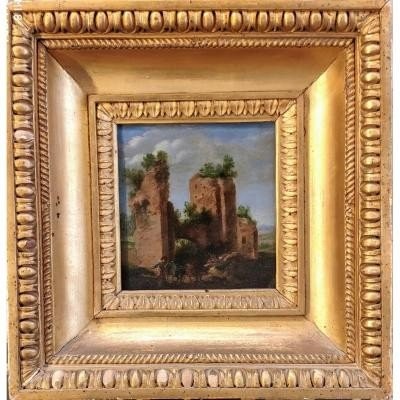 Paesaggio con figure e trofei di Mario, dipinto int. H.F Van Lint  Roma XVII Secolo Grandtour-photo-2