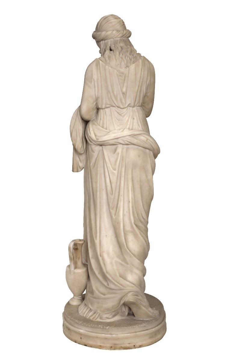 Psiche , allegoria dell anima , Scultura in marmo int. a L. Bartolini Firenze XIX Secolo , -photo-3