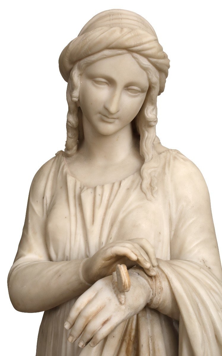 Psiche , allegoria dell anima , Scultura in marmo int. a L. Bartolini Firenze XIX Secolo , 