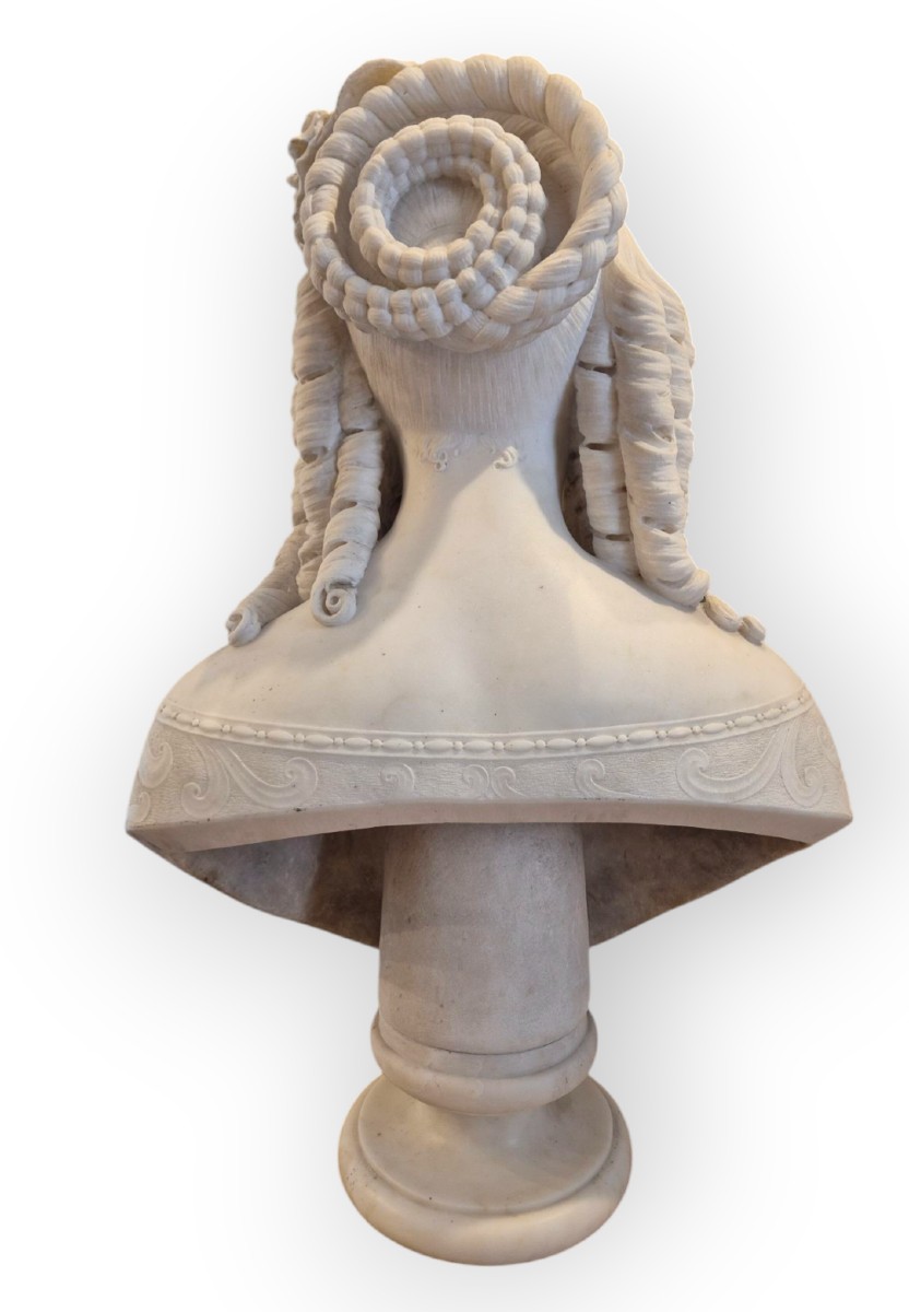 Busto di Donna, Scultura in marmo, di G. Croff Milano XIX Secolo -photo-3