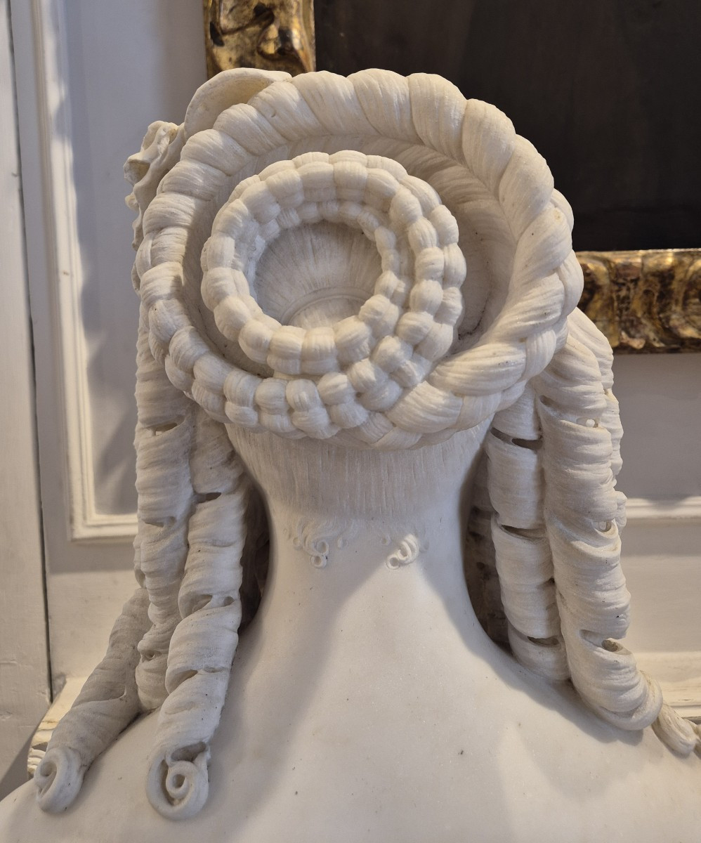 Busto di Donna, Scultura in marmo, di G. Croff Milano XIX Secolo -photo-3