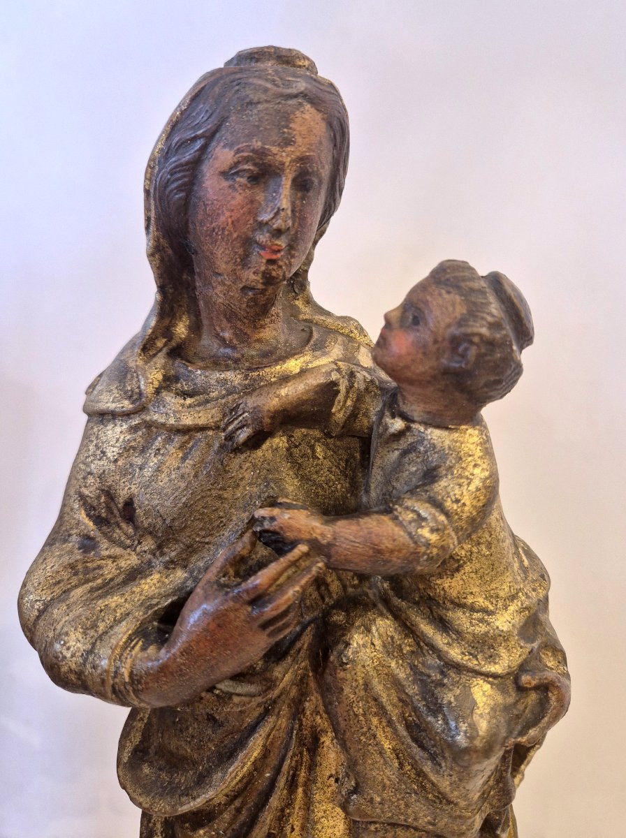 Statua in alabastro Madonna con Bambino Trapani Sicilia XVIII secolo -photo-2