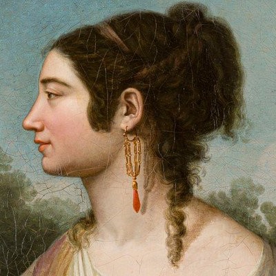 Ritratto di giovane donna di profilo, Dipinto, inizi XIX Secolo-photo-2