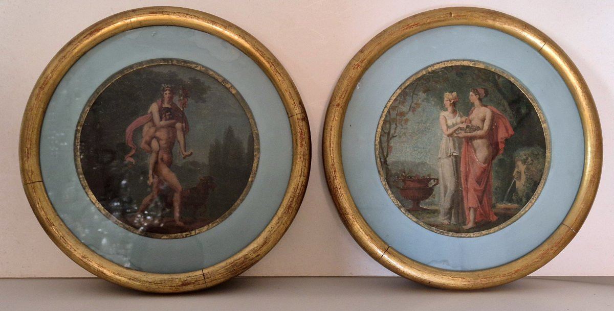 Coppia di scene neoclassiche Italia XVIII secolo ambito di Felice Giani-photo-4