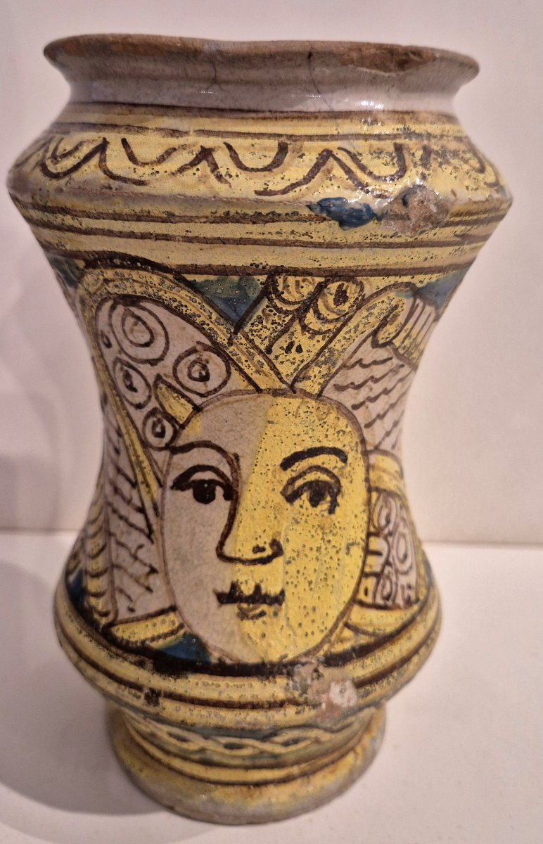 Albarello maiolica Burgio Sicilia XVIII secolo-photo-2