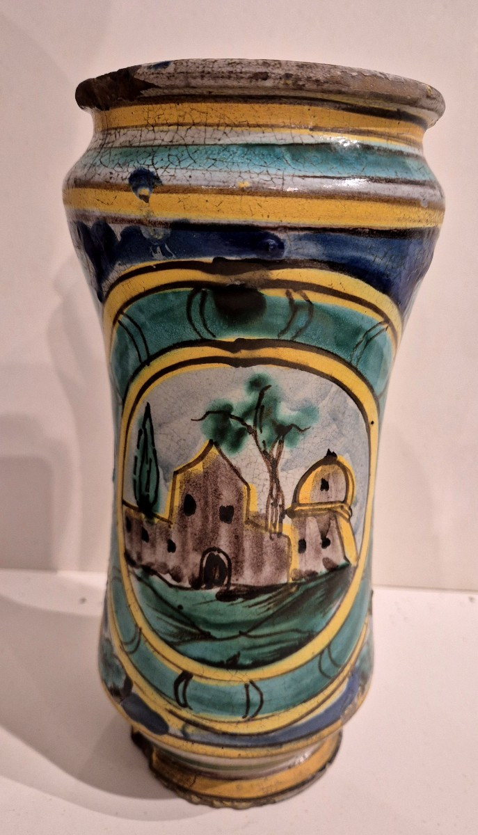 Albarello Maiolica Sicilia Caltagirone XVIII secolo