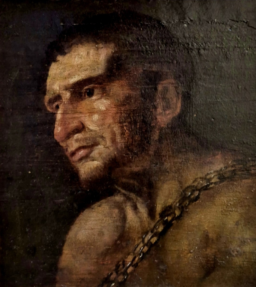 Studio di testa : prigioniero , Dipinto Italia XIX Secolo