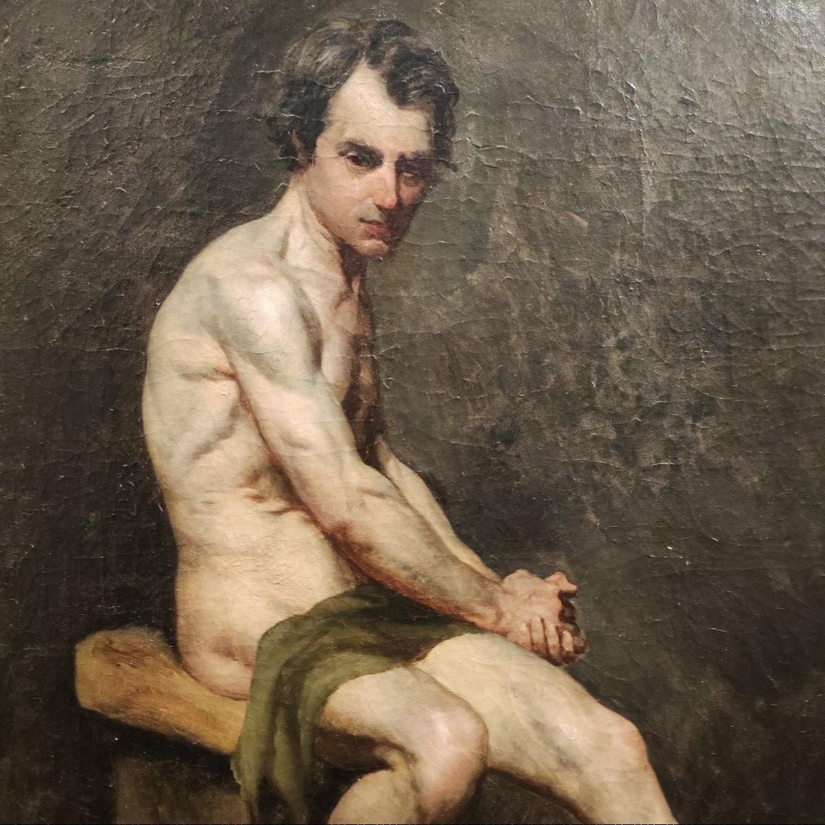 Nudo seduto, Dipinto Francia XIX Secolo -photo-3