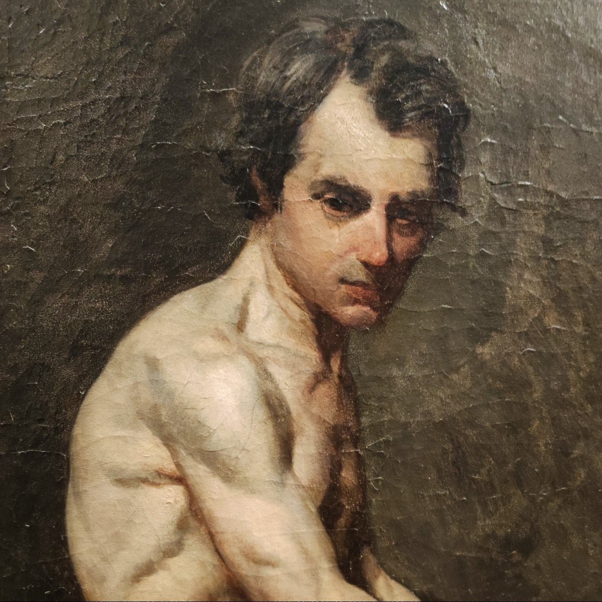 Nudo seduto, Dipinto Francia XIX Secolo -photo-4