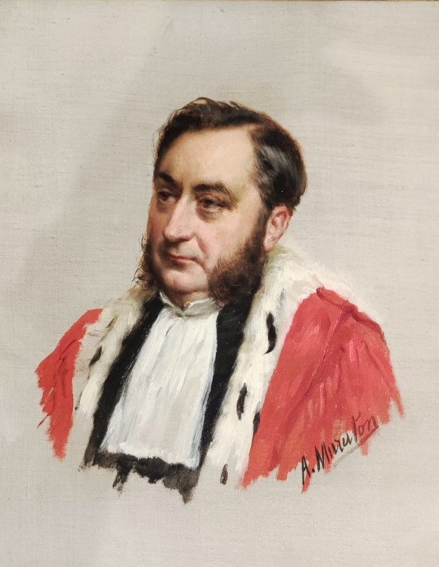 Ritratto di magistrato, Dipinto, di A. Muraton,  f.to. Francia XIX Secolo , -photo-2