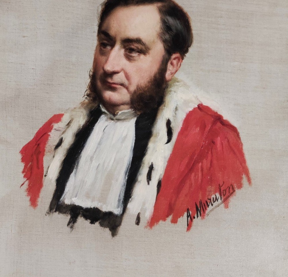 Ritratto di magistrato, Dipinto, di A. Muraton,  f.to. Francia XIX Secolo , -photo-3