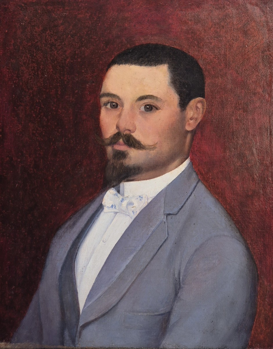 Ritratto di uomo con Papillon , Dipinto, Francia XIX Secolo 