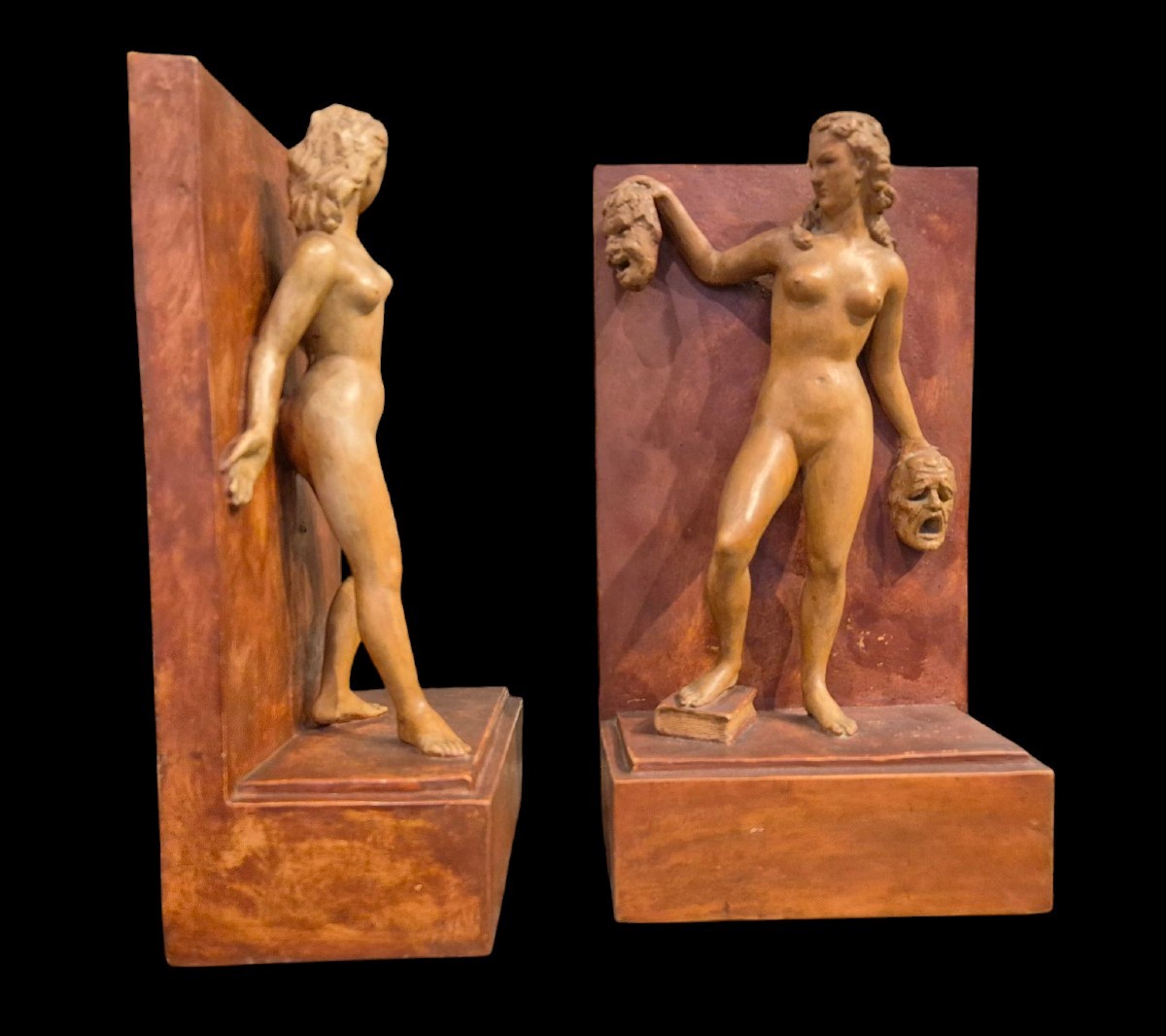 Allegorie del Teatro e della Danza , Sculture, Italia inizi XX Secolo-photo-3