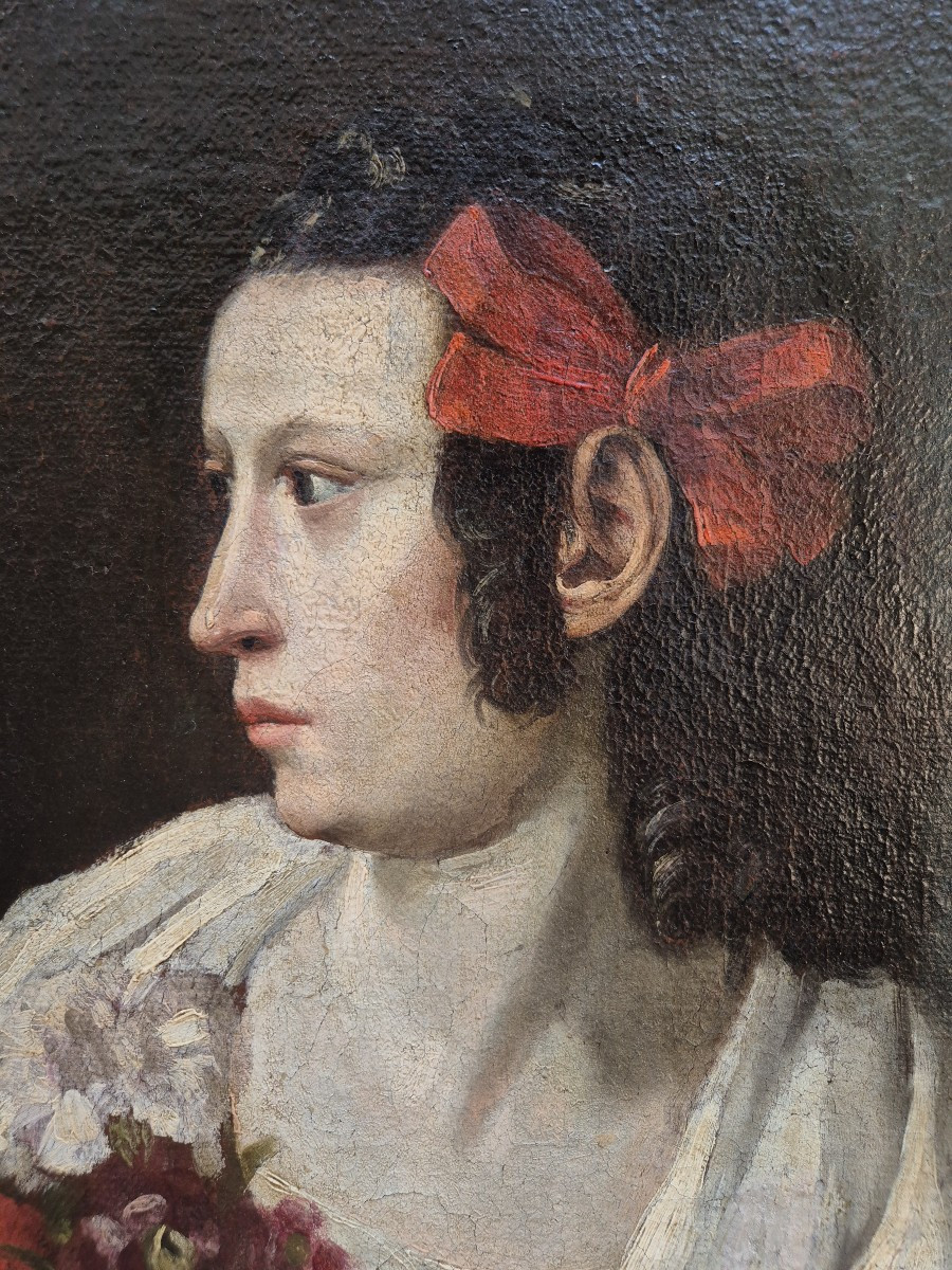 Ritratto di donna di profilo , Dipinto Roma XVII Secolo -photo-3