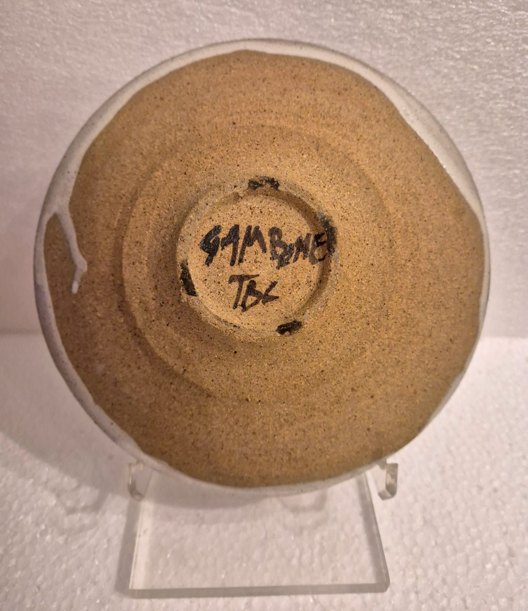 Coppetta in gres smaltato Guido Gambone Italia Anni 70-photo-2