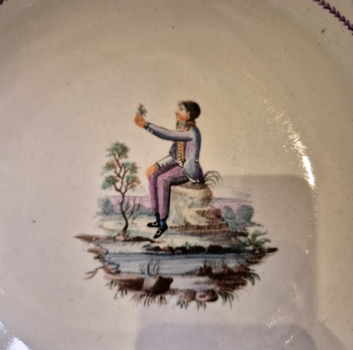 Quattro ciotole in terraglia Napoli Manifattura Migliuolo Giustiniani XIX secolo -photo-4