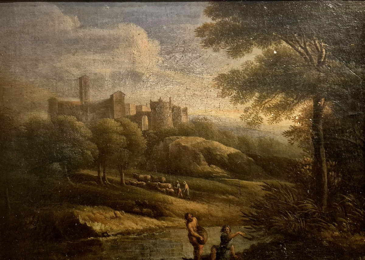 Paesaggio italiano, Grottaferrata (?) , Dipinto , Roma XVII Secolo Grandtour -photo-2