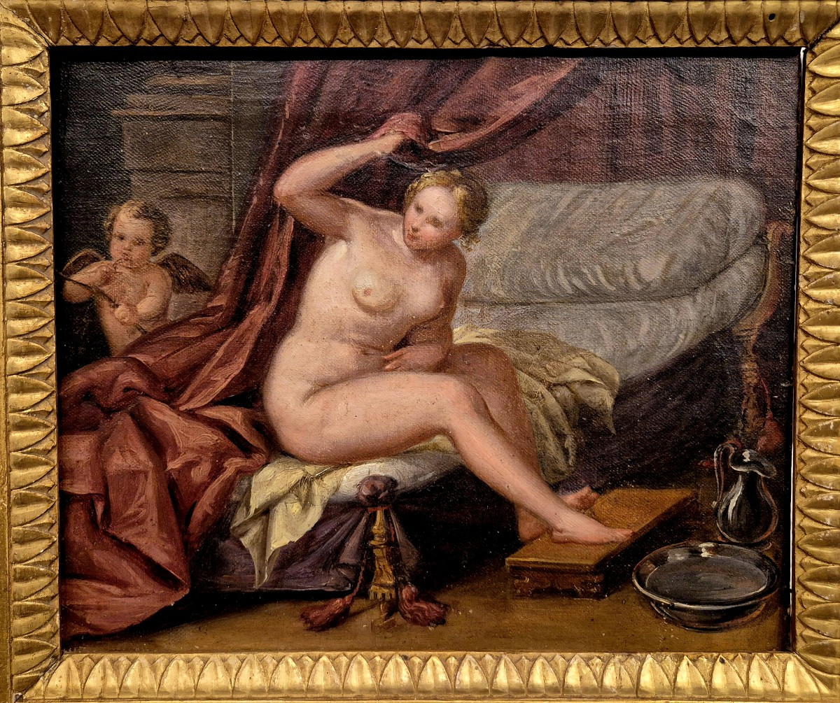 Venere e Cupido, Dipinto Venezia XVIII Secolo -photo-2