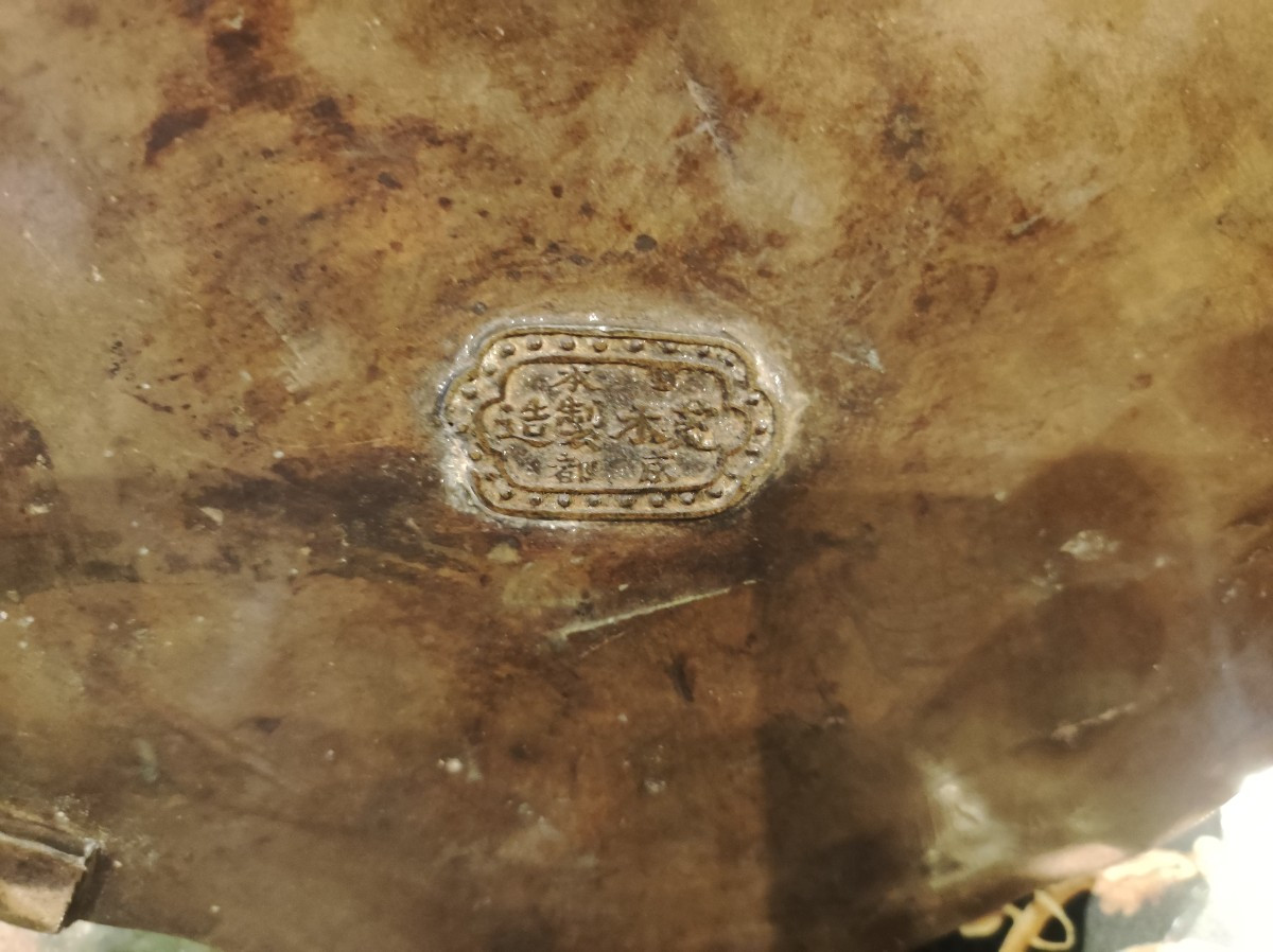 Aquila sul tronco, Scultura in bronzo, Giappone Meji XIX Secolo-photo-4