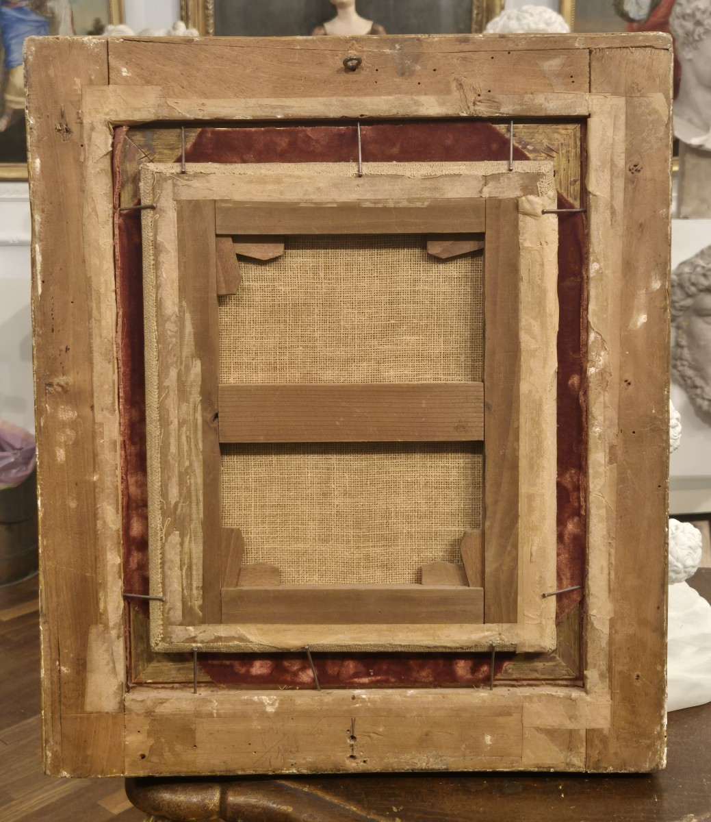 Sacra famiglia , dipinto olio su tela Roma XVIII Secolo-photo-4