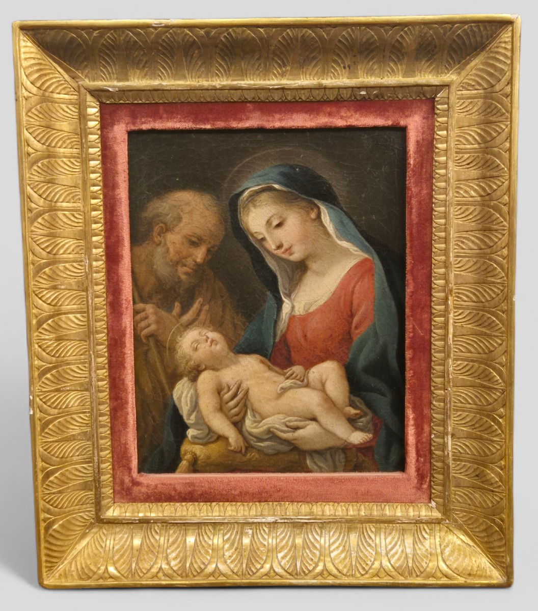 Sacra famiglia , dipinto olio su tela Roma XVIII Secolo
