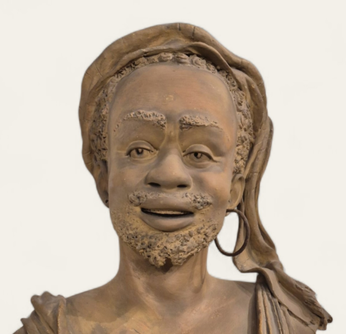 Coppia di personnagi con turbanti, Sculture in terracotta , Italia , Toscana XIX Secolo -photo-2