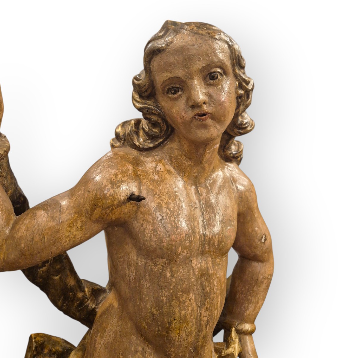 San Sebastiano, scultura in legno dipinto , Spagna XVii Secolo-photo-3