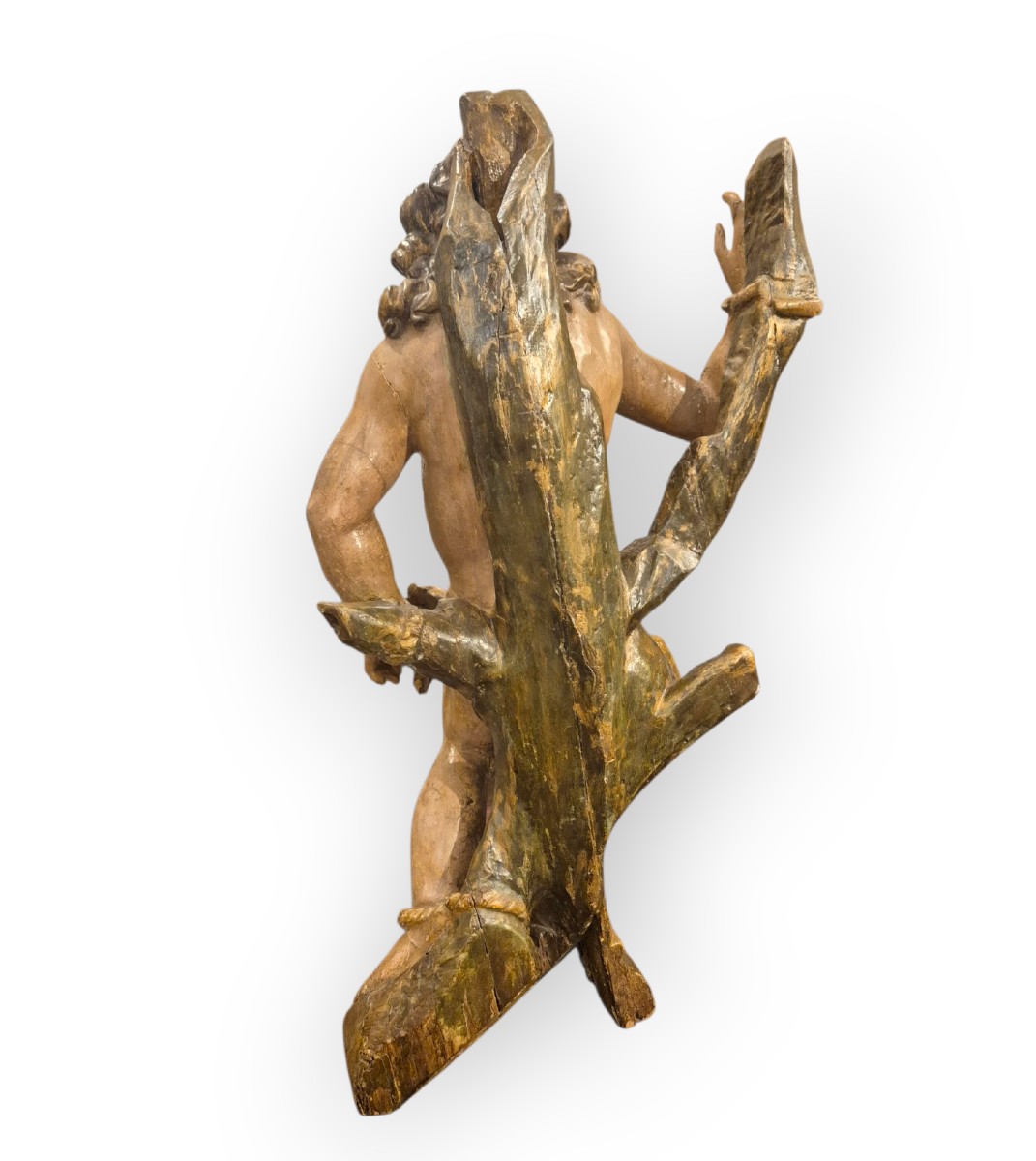 San Sebastiano, scultura in legno dipinto , Spagna XVii Secolo-photo-4