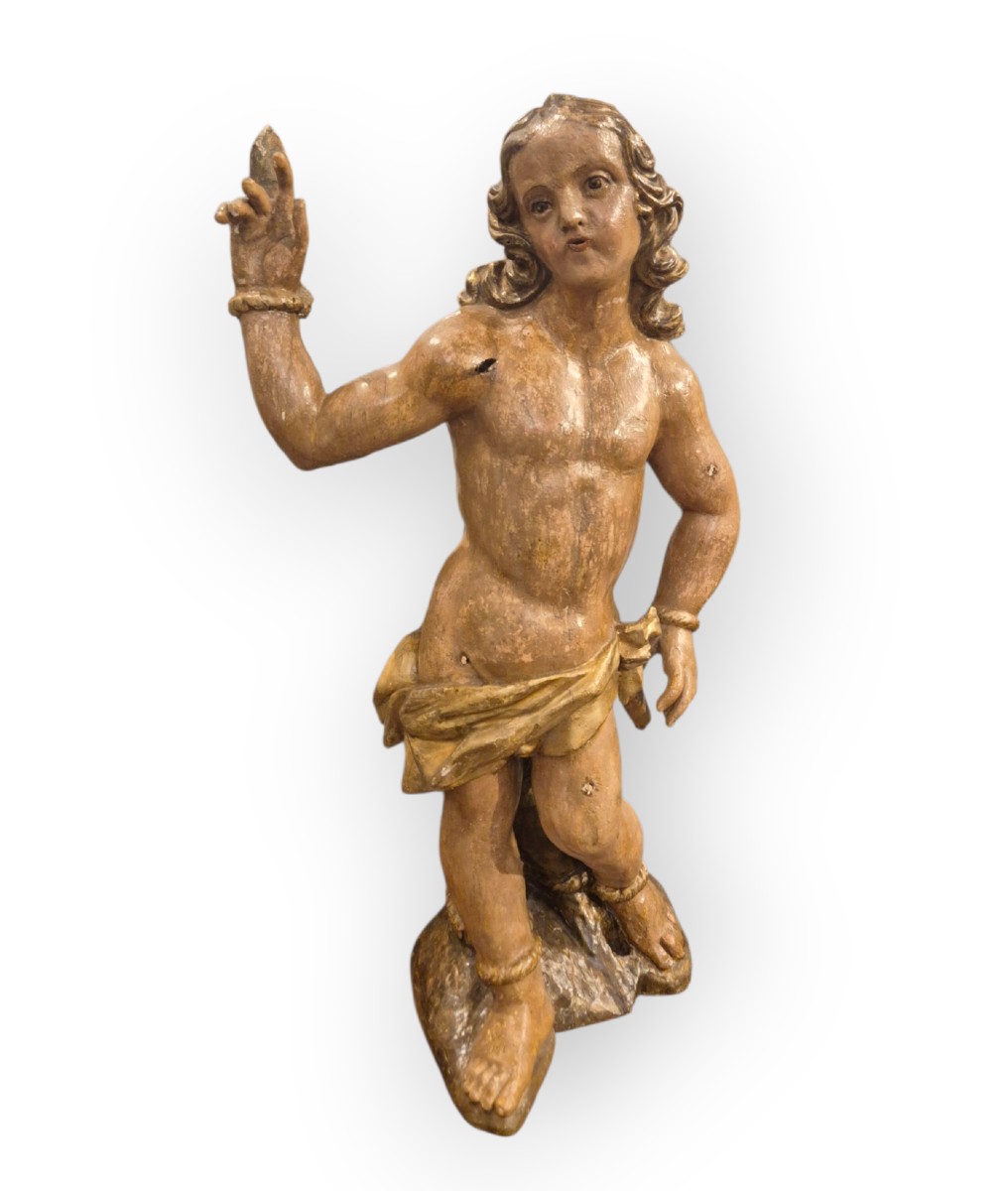 San Sebastiano, scultura in legno dipinto , Spagna XVii Secolo