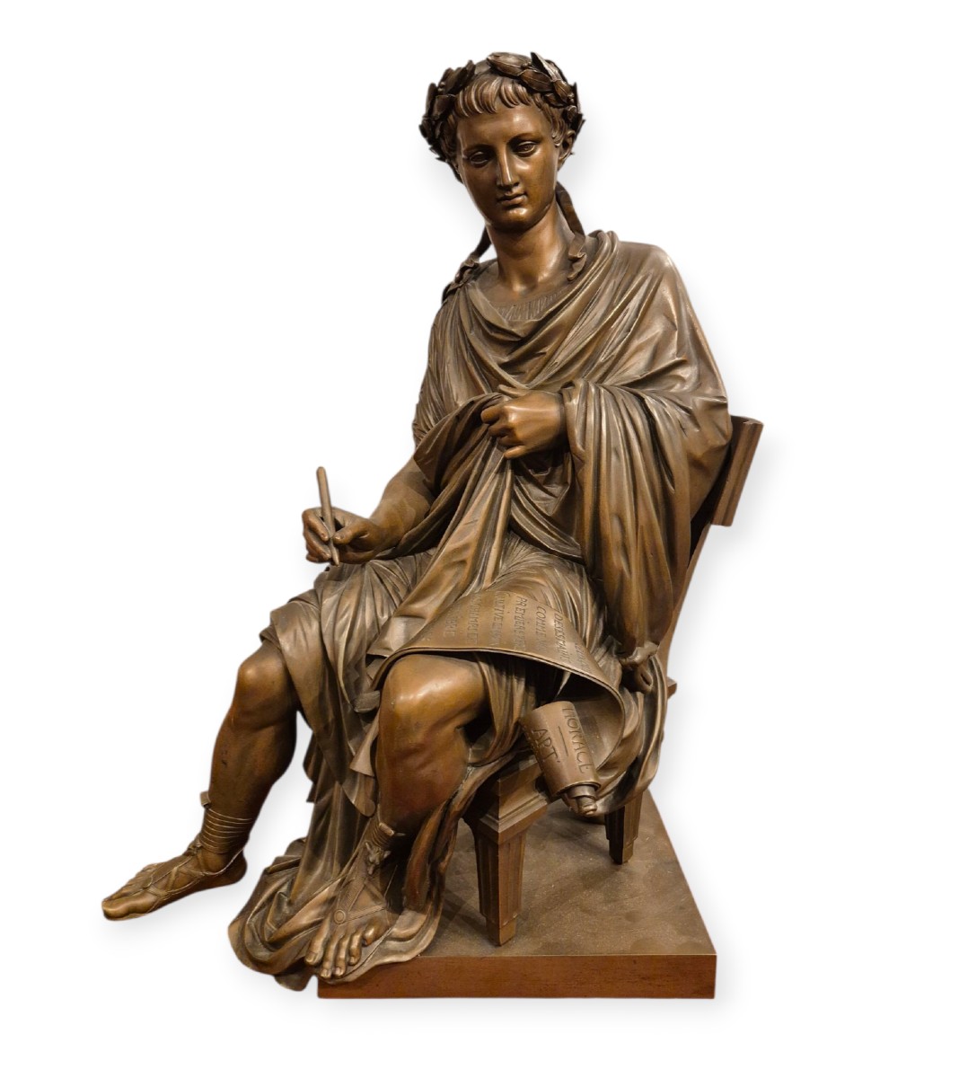 Orazio protettore delle Arti, Scultura in bronzo, Francia XIX Secolo