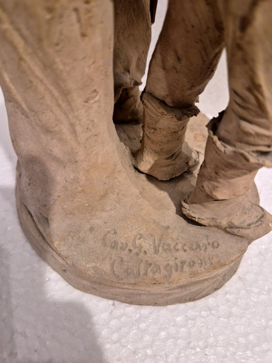 Gruppo in terracotta Giacomo Vaccaro Caltagirone Sicilia XIX secolo-photo-3