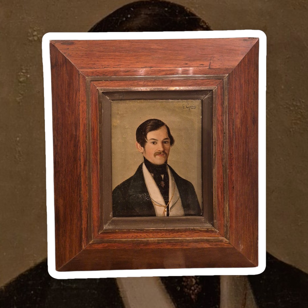 Ritratto di giovane uomo, dipinto di F Gonin, Italia XIX Secolo -photo-3