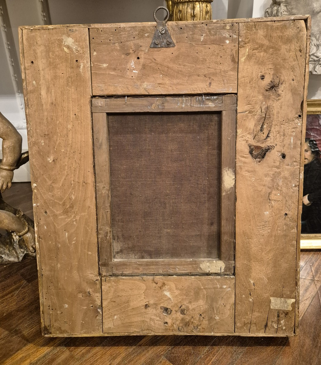 ritratto di donna con scialle di cachemire, Dipinto di R. Campanile, Italia XIX Secolo -photo-3