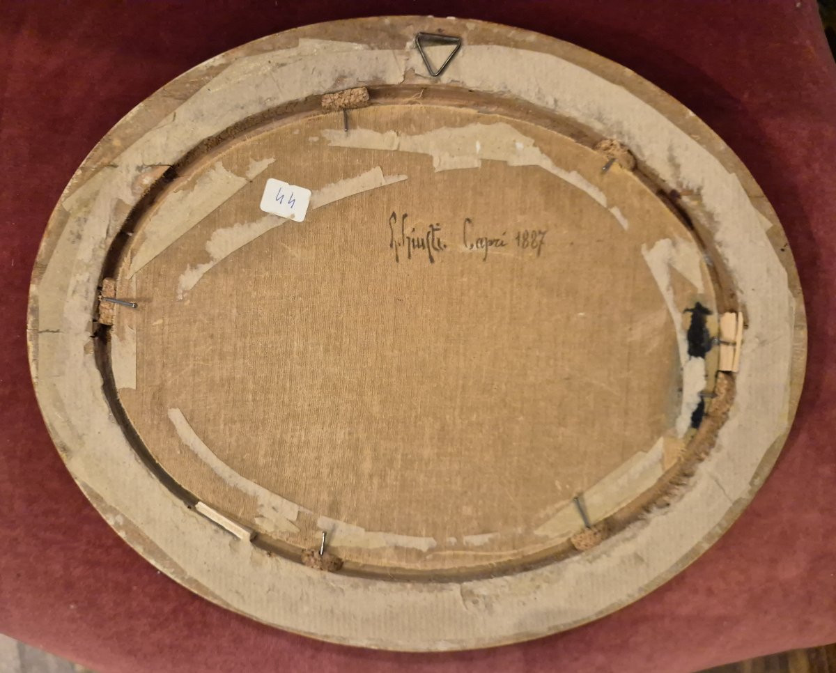 Scuola italiana Guglielmo Giusti XIX secolo Sottovetro Capri Sorrento Napoli Gran Tour-photo-3