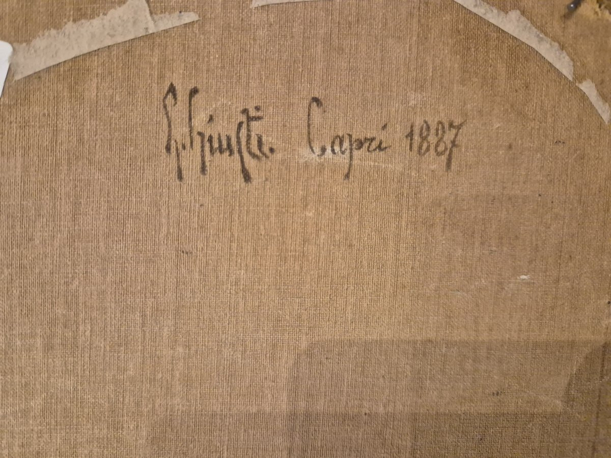 Scuola italiana Guglielmo Giusti XIX secolo Sottovetro Capri Sorrento Napoli Gran Tour-photo-4