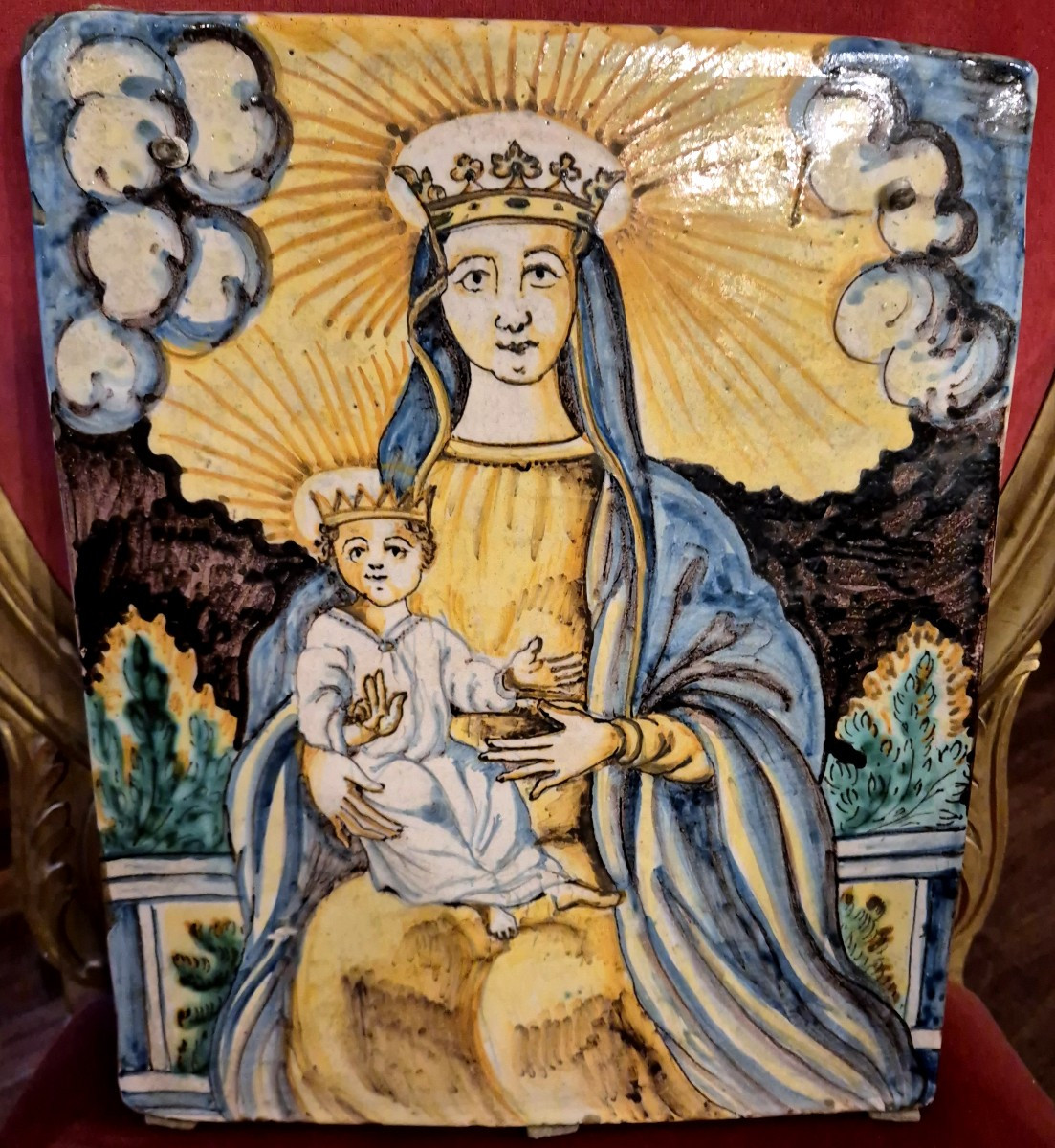 Placca devozionale  maiolica Italia centraleToscana o Deruta XVIII secolo