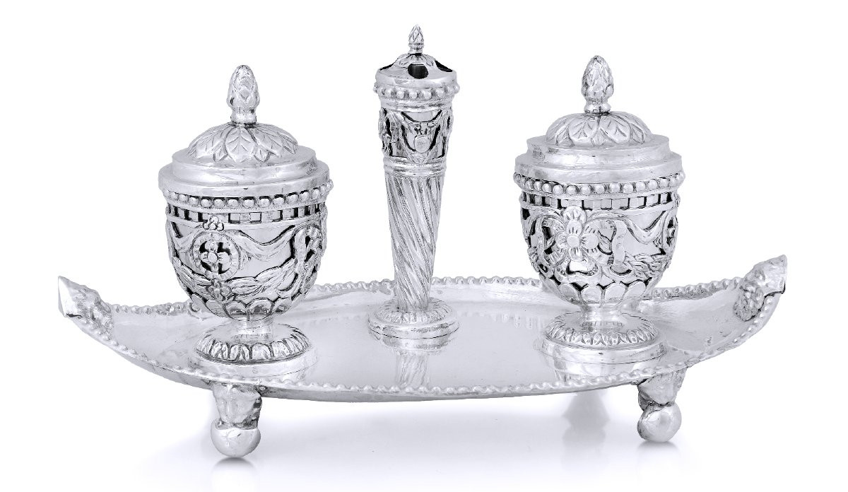 Calamaio argento Italia Mantova  XVIII secolo-photo-4