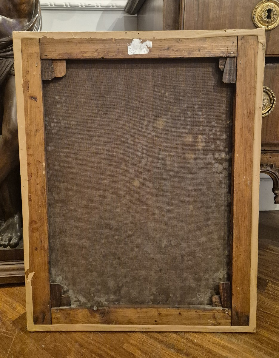 Ritratto di donna di spalle, dipinto , scuola milanese XIX Secolo-photo-4