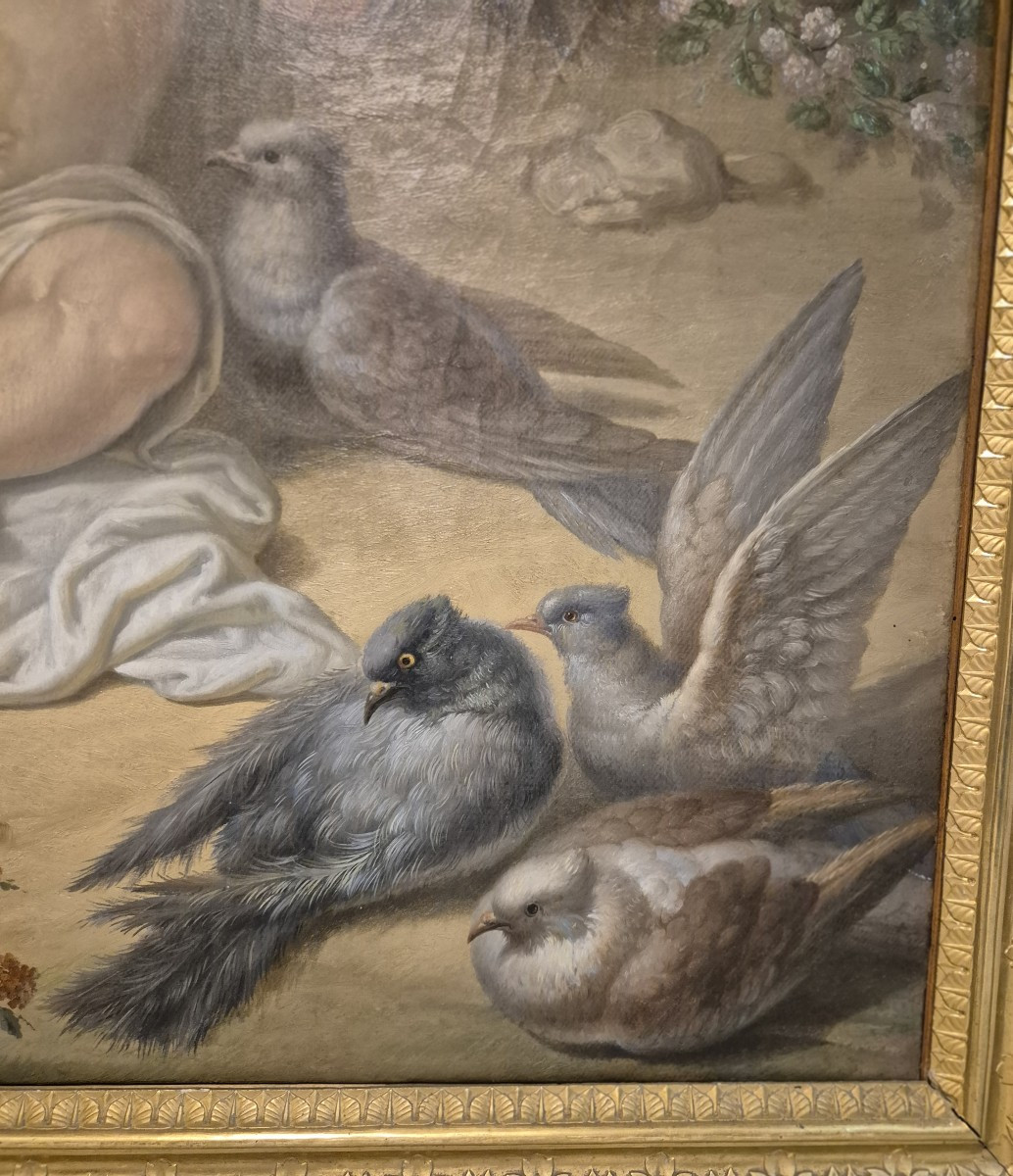 Allegoria, Dipinto di F. Balbi, Napoli XIX Secolo -photo-1