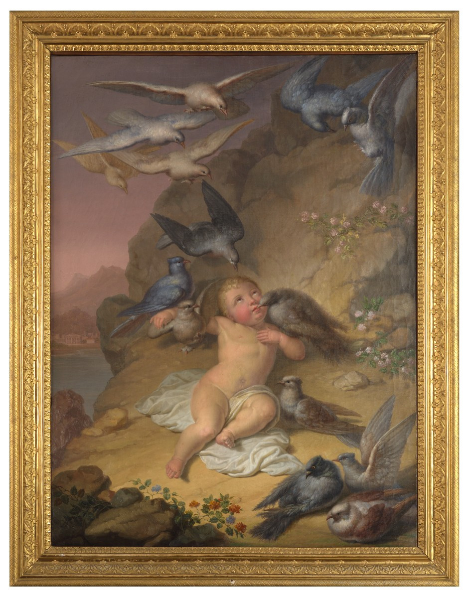 Allegoria, Dipinto di F. Balbi, Napoli XIX Secolo 